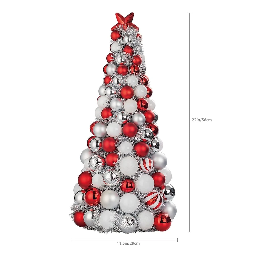 Budget π 22" Red & White Ornament Tree by Ashland® π 5 Budget π 22" Red & White Ornament Tree by Ashland® π - Image 3