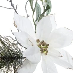 Best Pirce 🎁 White Poinsettia & Pine Pick by Ashland® 🔔 -Ashlandty Shop 10700100 2