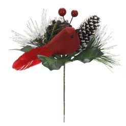 New 🎁 Red Bird & Snowy Pinecone Pick by Ashland® ⭐