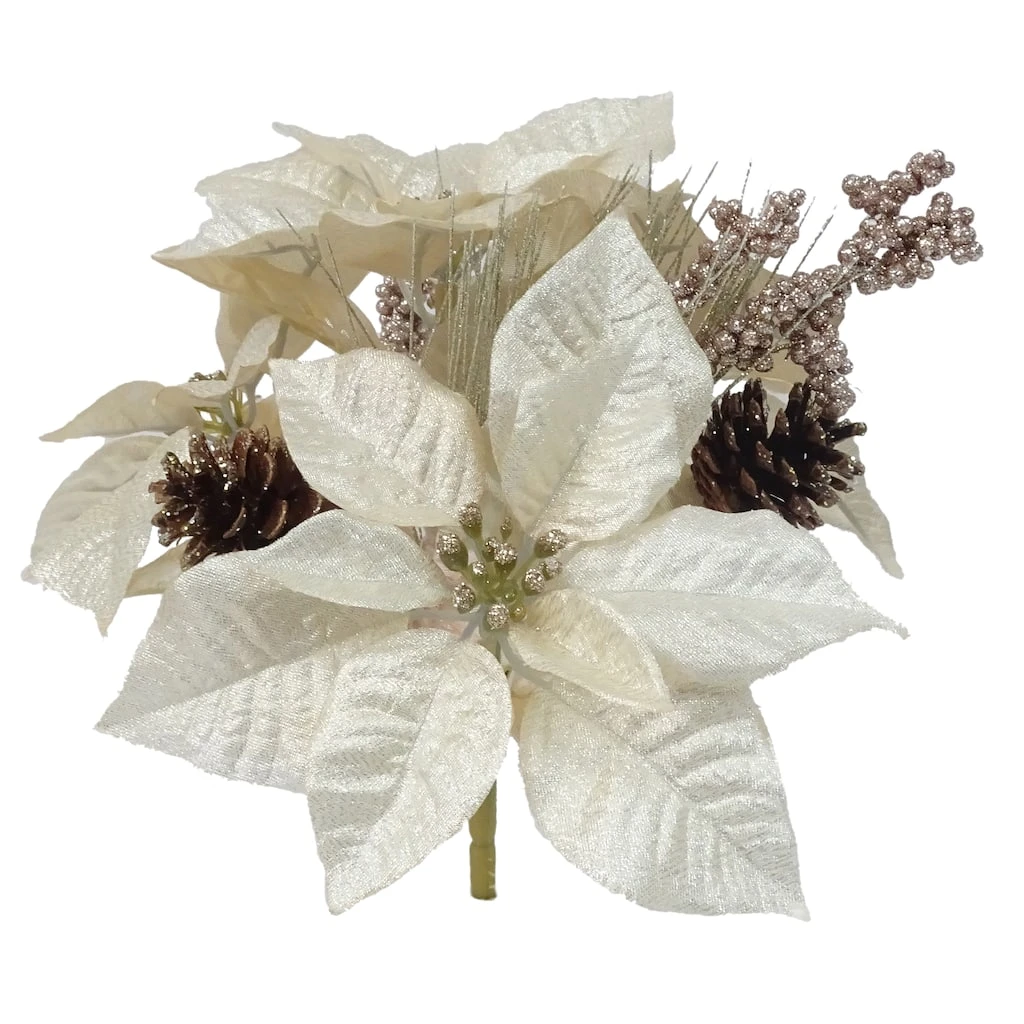 Promo 🧨 Glittery Champagne Berry, Pinecone & Poinsettia Mixed Bush by Ashland® ✨ 3 Promo 🧨 Glittery Champagne Berry, Pinecone & Poinsettia Mixed Bush by Ashland® ✨