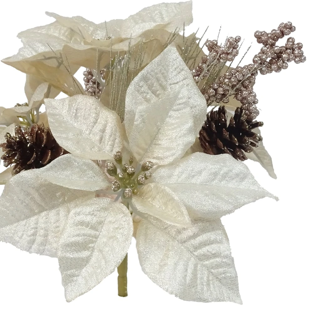 Promo 🧨 Glittery Champagne Berry, Pinecone & Poinsettia Mixed Bush by Ashland® ✨ 4 Promo 🧨 Glittery Champagne Berry, Pinecone & Poinsettia Mixed Bush by Ashland® ✨ - Image 2