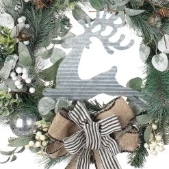 Deals 👍 24" Deer Sign Pine & Berry Wreath by Ashland® 🌟 -Ashlandty Shop 10700354 02
