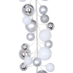 Best deal ✔️ 6ft. Silver & White Ball Ornament Garland by Ashland® ✨