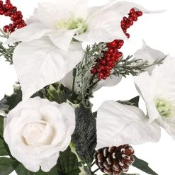 Best Pirce ⭐ Mixed Rose, Poinsettia, Pinecone & Berry Bouquet by Ashland® 🌟 -Ashlandty Shop 10700362 2