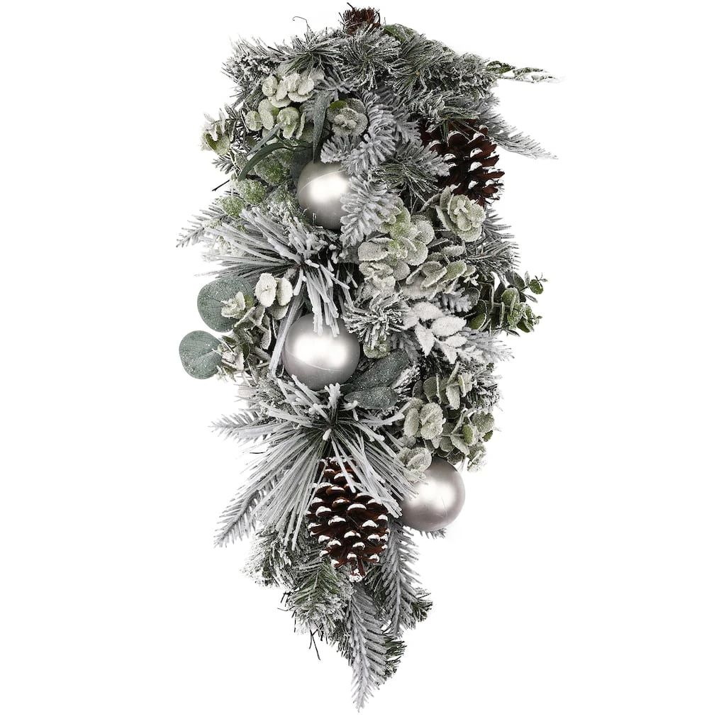 Buy π 24" Flocked Pine & Ornament Teardrop Swag by Ashland® π€© 3 Buy π 24" Flocked Pine & Ornament Teardrop Swag by Ashland® π€©