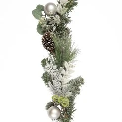 Discount 🧨 6ft. Flocked Pine, Snowflakes & Ornaments Garland by Ashland® ✨