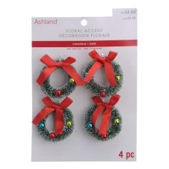 Best Pirce 🔔 Flocked Mini Wreaths, 4ct. by Ashland® ⭐ Christmas ⭐ -Ashlandty Shop 10700759 3