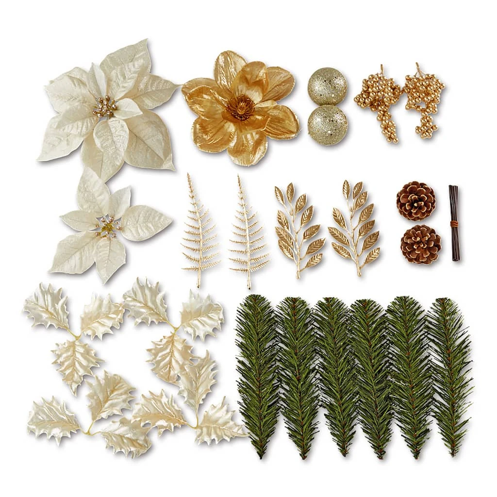Discount ๐ Gold & White Poinsettia Accents by Ashland® ๐ 4 Discount ๐ Gold & White Poinsettia Accents by Ashland® ๐ - Image 2