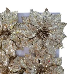 Hot Sale 😀 3.5" Glittery Gold Poinsettia Accents by Ashland®, 4ct. 😉 -Ashlandty Shop 10700771 2