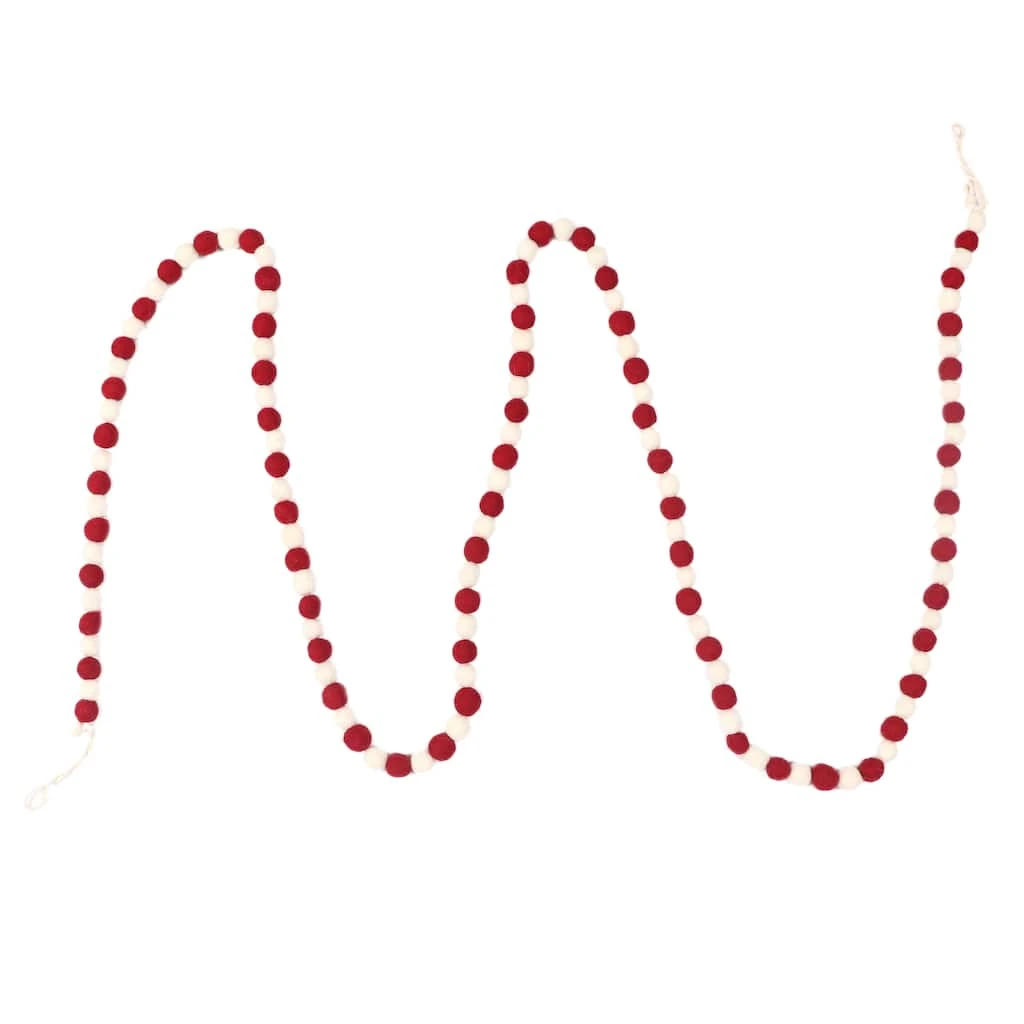 Best Sale 😀 6ft. Red & White Skinny Pom Pom Garland by Ashland® 👍 5 Best Sale 😀 6ft. Red & White Skinny Pom Pom Garland by Ashland® 👍 - Image 3