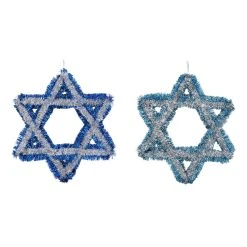 Budget 🤩 Assorted 18" Star of David Tinsel Decoration by Ashland® ✨