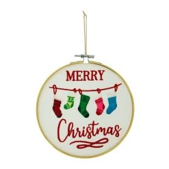 Deals 🤩 Assorted Christmas Greeting Embroidery Hoop Wall Accent by Ashland® ❤️ -Ashlandty Shop 10700816 2