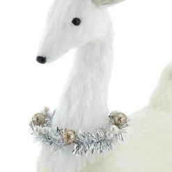 Promo 🥰 20.5" White Standing Deer with Tinsel Wreath Tabletop Figure by Ashland® ✔️ -Ashlandty Shop 10700887 3