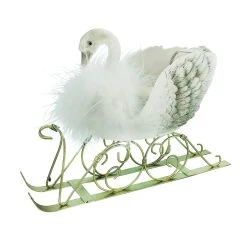 Best Sale 💯 9" 🧨 Christmas Swan Tabletop Sleigh by Ashland® ⭐