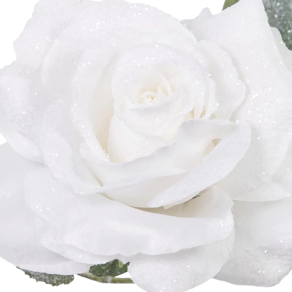 Buy 🤩 White Glitter Garden Rose Spray by Ashland® ⭐ 4 Buy 🤩 White Glitter Garden Rose Spray by Ashland® ⭐ - Image 2