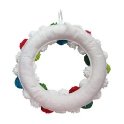 New 🛒 17.7" Pom-Pom Christmas Wall Wreath by Ashland® 🎁 -Ashlandty Shop 10701075 2