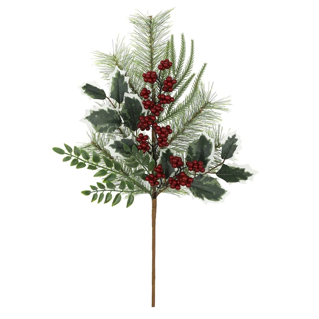 Promo 💯 Pine Leaf Stem with Holly Berries by Ashland® 👏 3 Promo 💯 Pine Leaf Stem with Holly Berries by Ashland® 👏