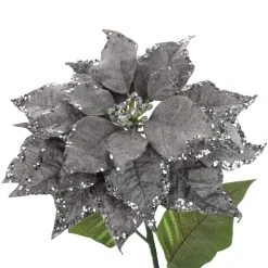 Wholesale 🥰 Glittery Silver Poinsettia Stem by Ashland® ⭐ -Ashlandty Shop 10701312 3