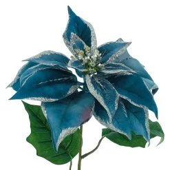 Best Sale 🧨 Blue & Silver Poinsettia Stem by Ashland® ❤️ -Ashlandty Shop 10701316 2