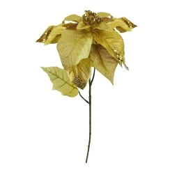 Wholesale ๐ Metallic Gold & Glitter Poinsettia Stem by Ashland® โญ