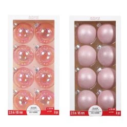 Brand new 🔥 Assorted 8ct. 2.5" Light Pink Glass Ball Ornaments by Ashland® ✨