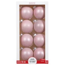 Brand new 🔥 Assorted 8ct. 2.5" Light Pink Glass Ball Ornaments by Ashland® ✨ -Ashlandty Shop 10701624 6