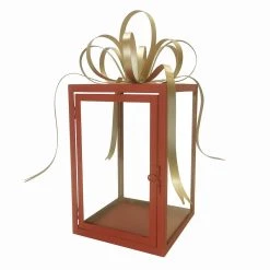 Coupon 😉 13.5" Red & Gold Gift Box Lantern by Ashland® ⭐ -Ashlandty Shop 10701725 2