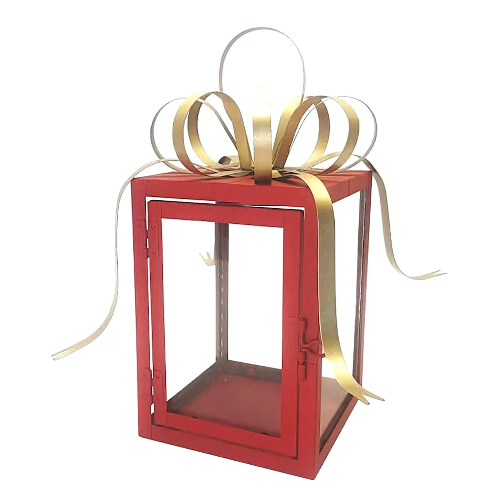 Best Pirce ๐ 11" Red & Gold Gift Box Lantern by Ashland® ๐ 4 Best Pirce ๐ 11" Red & Gold Gift Box Lantern by Ashland® ๐ - Image 2