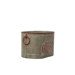 Discount ✨ 12" Oval Merry Christmas Galvanized Metal Bucket by Ashland® 💯 -Ashlandty Shop 10701753 2