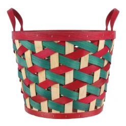 Promo 💯 11.5" Large Red and Green Woven Wood Chip Basket by Ashland® 💯