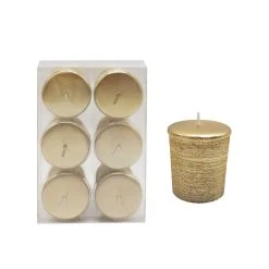 Discount ⌛ Textured Gold Votive Candles by Ashland®, 6ct. 💯