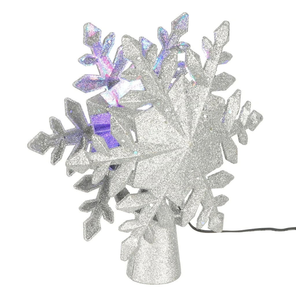 Discount π₯° 9" Silver Glitter Snowflake Multicolor Light Projector Tree Topper by Ashland® π 4 Discount π₯° 9" Silver Glitter Snowflake Multicolor Light Projector Tree Topper by Ashland® π - Image 2