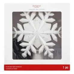 Cheapest 💯 9" White Glitter Snowflake Multicolor Light Projector Tree Topper by Ashland® ❤️