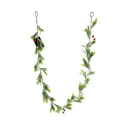 Promo ✔️ 5ft. Pre-Lit LED Red Berry Leaf Garland by Ashland® ⌛ -Ashlandty Shop 10702493 2