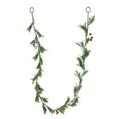 Promo ✔️ 5ft. Pre-Lit LED Red Berry Leaf Garland by Ashland® ⌛ -Ashlandty Shop 10702493 4