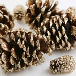 Best Sale 🛒 Brown & Gold Glitter Pinecones by Ashland® ✨ -Ashlandty Shop 10703689 3