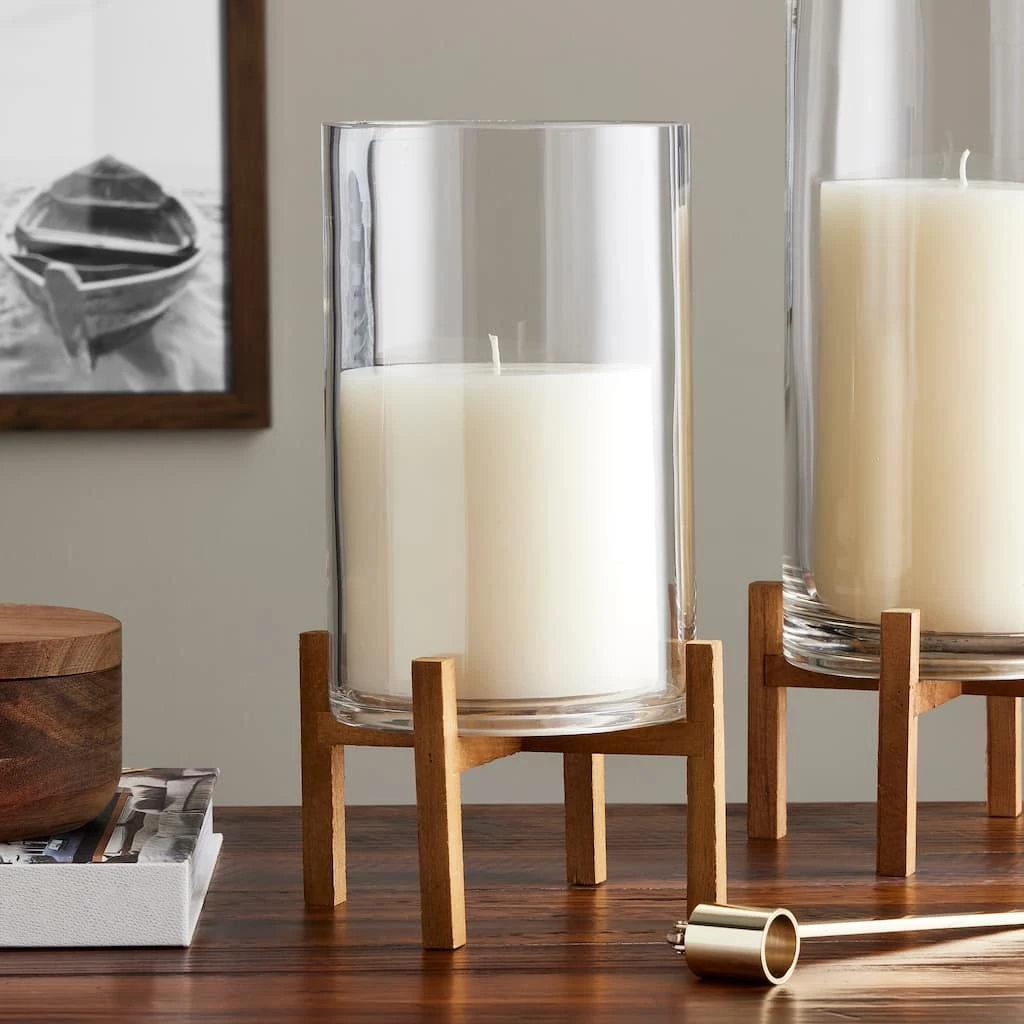 Outlet βοΈ 6 Pack: 11.5" Glass Candle Holder with Wood Base by Ashland® π 4 Outlet βοΈ 6 Pack: 11.5" Glass Candle Holder with Wood Base by Ashland® π - Image 2